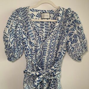 Alexis Blue And White top